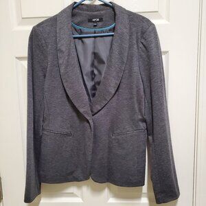 Lined, Grey, One-Button Blazer
